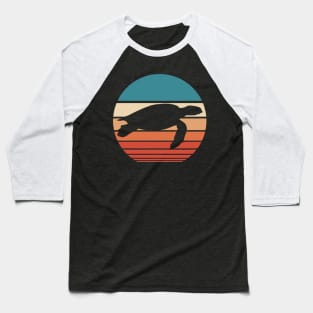 Turtle Retro Sunset Baseball T-Shirt